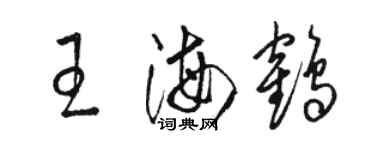 駱恆光王海鶴草書個性簽名怎么寫