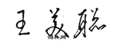 駱恆光王美聰草書個性簽名怎么寫