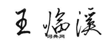 駱恆光王臨溪行書個性簽名怎么寫