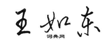 駱恆光王如東行書個性簽名怎么寫