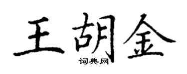 丁謙王胡金楷書個性簽名怎么寫