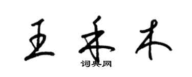 梁錦英王禾木草書個性簽名怎么寫