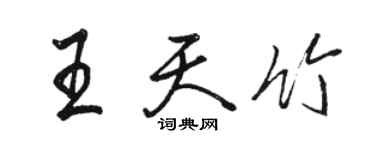 駱恆光王天竹行書個性簽名怎么寫