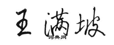 駱恆光王滿坡行書個性簽名怎么寫