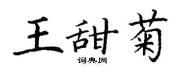 丁謙王甜菊楷書個性簽名怎么寫