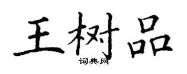 丁謙王樹品楷書個性簽名怎么寫