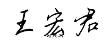 王正良王宏君行書個性簽名怎么寫