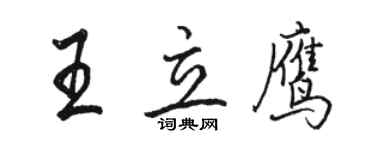 駱恆光王立鷹行書個性簽名怎么寫