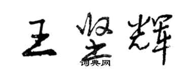 曾慶福王堅輝行書個性簽名怎么寫