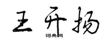 曾慶福王開揚行書個性簽名怎么寫