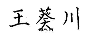 何伯昌王葵川楷書個性簽名怎么寫