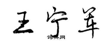 曾慶福王寧軍行書個性簽名怎么寫