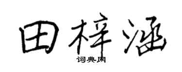 王正良田梓涵行書個性簽名怎么寫