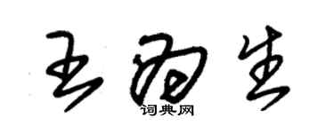 朱錫榮王為生草書個性簽名怎么寫