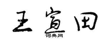 曾慶福王宣田行書個性簽名怎么寫