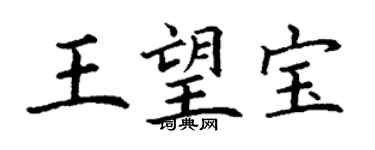 丁謙王望寶楷書個性簽名怎么寫
