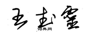 朱錫榮王武靈草書個性簽名怎么寫