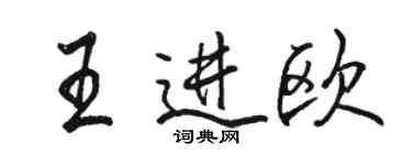 駱恆光王進歐行書個性簽名怎么寫
