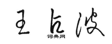 駱恆光王占波草書個性簽名怎么寫