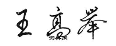 駱恆光王高舉行書個性簽名怎么寫