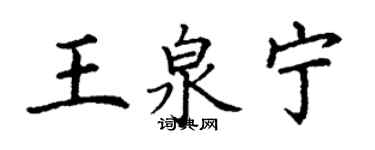 丁謙王泉寧楷書個性簽名怎么寫