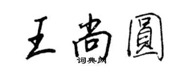 王正良王尚圓行書個性簽名怎么寫