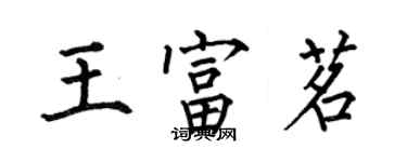 何伯昌王富茗楷書個性簽名怎么寫