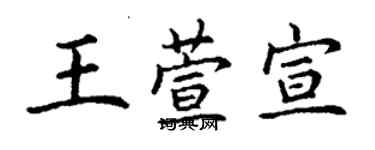 丁謙王萱宣楷書個性簽名怎么寫