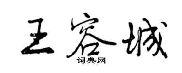 曾慶福王容城行書個性簽名怎么寫