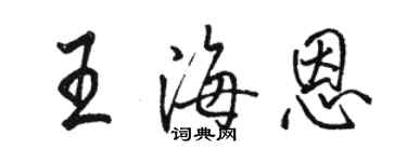 駱恆光王海恩行書個性簽名怎么寫