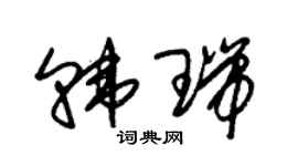 朱錫榮韓瑞草書個性簽名怎么寫