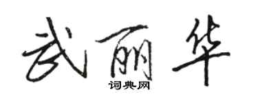 駱恆光武麗華行書個性簽名怎么寫