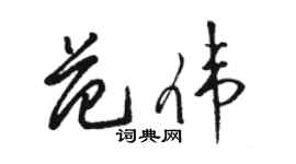 駱恆光范偉草書個性簽名怎么寫