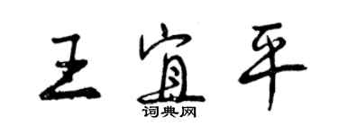 曾慶福王宜平行書個性簽名怎么寫