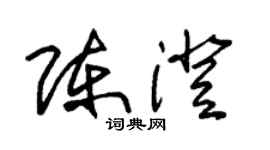 朱錫榮陳澄草書個性簽名怎么寫