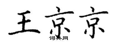 丁謙王京京楷書個性簽名怎么寫