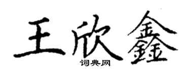 丁謙王欣鑫楷書個性簽名怎么寫