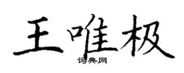 丁謙王唯極楷書個性簽名怎么寫