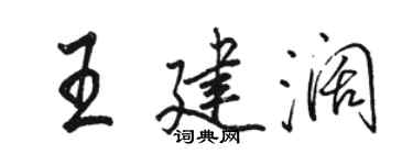駱恆光王建闊行書個性簽名怎么寫