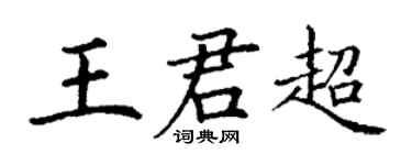 丁謙王君超楷書個性簽名怎么寫