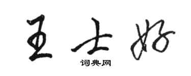 駱恆光王士好行書個性簽名怎么寫