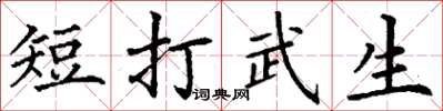 丁謙短打武生楷書怎么寫