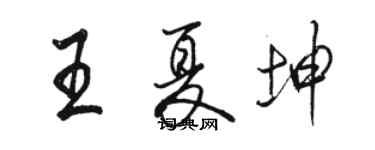 駱恆光王夏坤行書個性簽名怎么寫