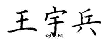 丁謙王宇兵楷書個性簽名怎么寫