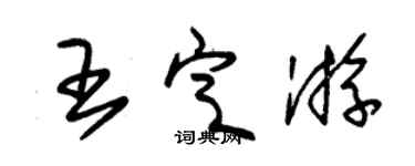 朱錫榮王定游草書個性簽名怎么寫