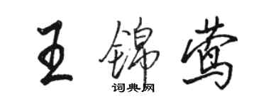 駱恆光王錦鶯行書個性簽名怎么寫