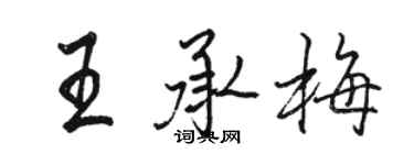 駱恆光王承梅行書個性簽名怎么寫