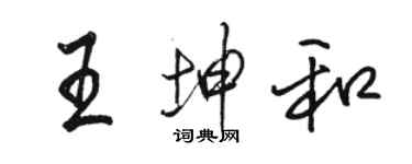 駱恆光王坤和行書個性簽名怎么寫