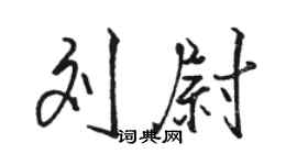 駱恆光劉尉行書個性簽名怎么寫
