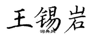 丁謙王錫岩楷書個性簽名怎么寫